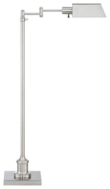 Traditional Pharmacy Floor Lamp, Adjustable Swing Arm, Brushed Nickel