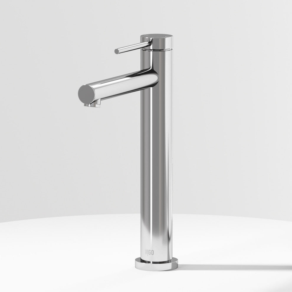 VIGO Jewel 11" H Single Handle Single Hole Bathroom Vessel Faucet, Chrome