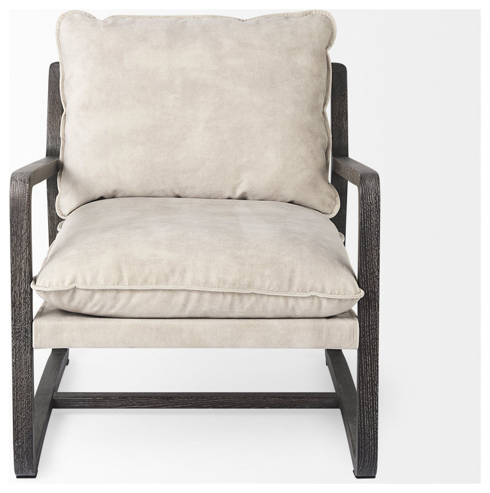 Modern Rustic Cozy Black and Cream Accent Chair
