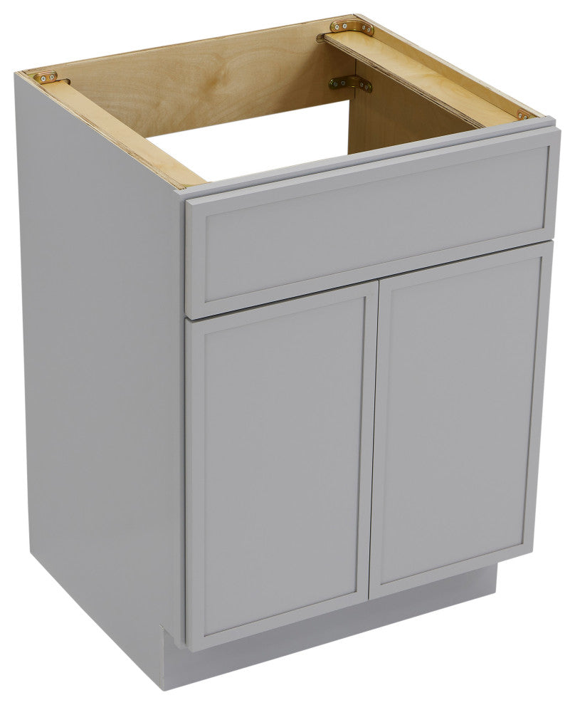 Vanity Art Birch Plywood Single Base Storage Cabinet, Gray, 24"