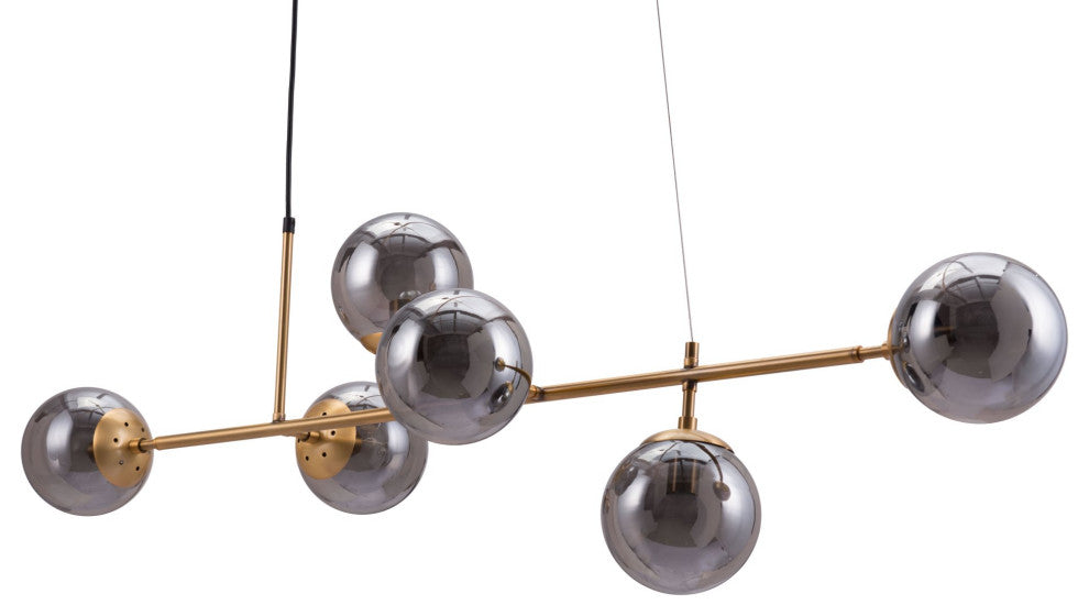 Pendant Ceiling Light Fixture, Glass, Steel Metal, Brass, Gold, Black, Lounge