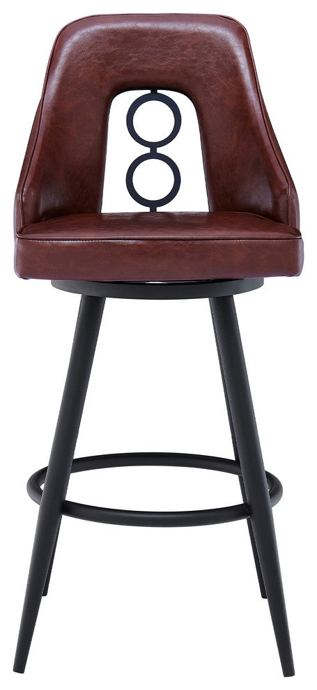 Ruby Contemporary 26" Counter Height Barstool In Black Powder Coated Finish