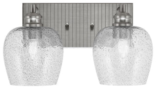 Edge 2-Light Bath Bar, Brushed Nickel Finish, 6" Smoke Bubble Glass