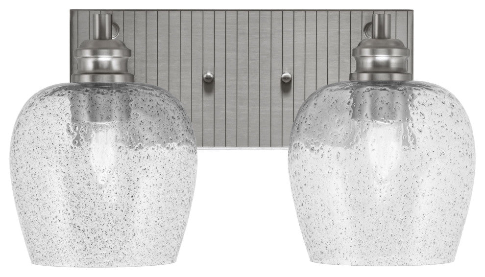 Edge 2-Light Bath Bar, Brushed Nickel Finish, 6" Smoke Bubble Glass