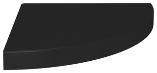 vidaXL Wall Corner Shelves Floating Corner Shelf Display Shelf 2 Pcs Black MDF