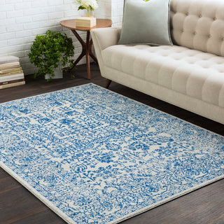 Harput Traditional Dark Blue, Light Gray Area Rug, 3'11"x5'7"