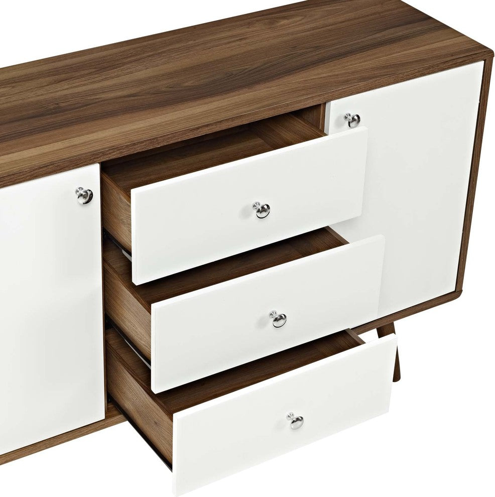 Modway Transmit Sideboard, Walnut White