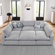 Commix Down Filled Overstuffed Boucle Fabric 6-Piece Sectional Sofa, Light Gray