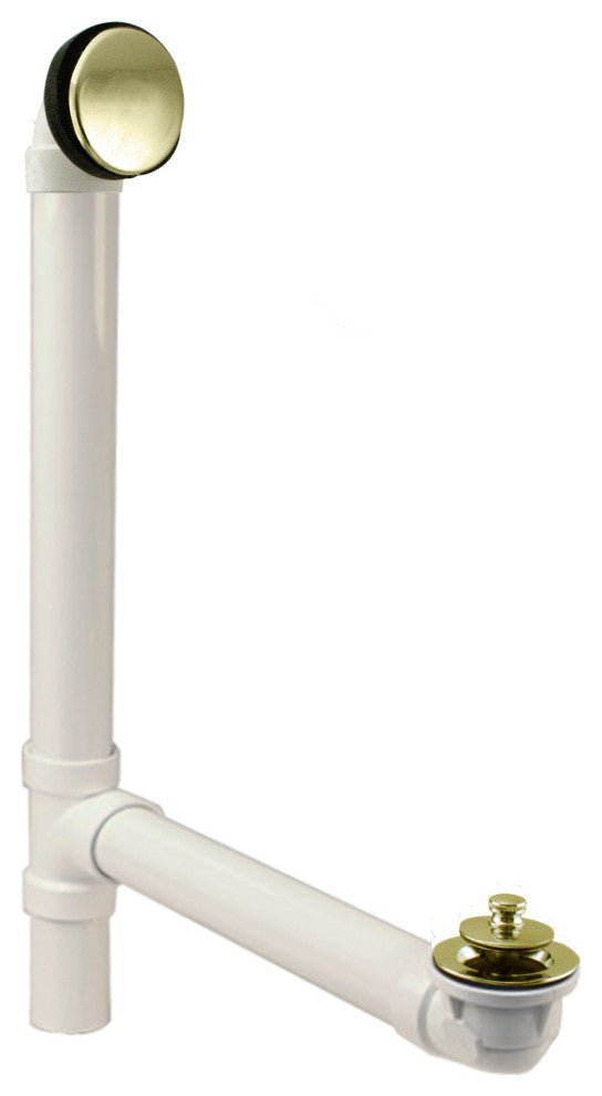 Illusionary Overflow 12" & 4" Sch. 40 PVC Bath Waste and Overflow Lift, Polished Brass