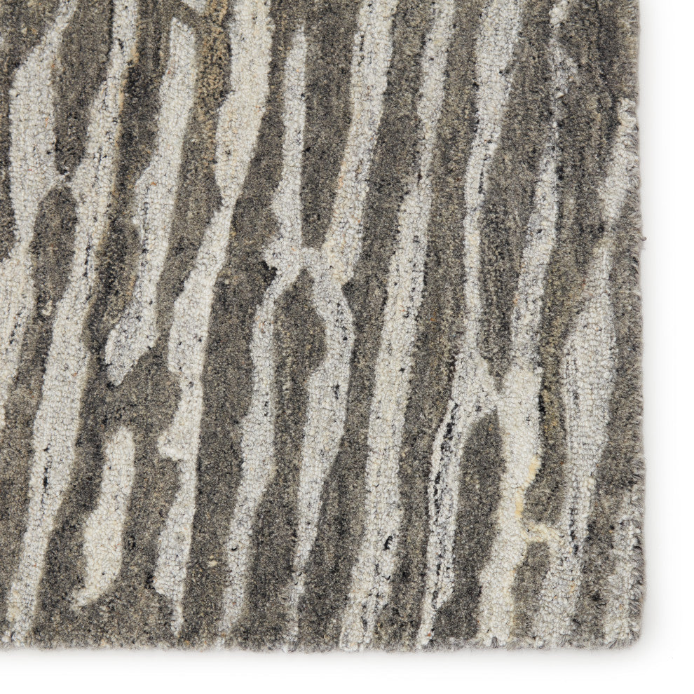 Verde Home by Jaipur Living Stockholm Handmade Striped Gray Rug, 2'6"x10'