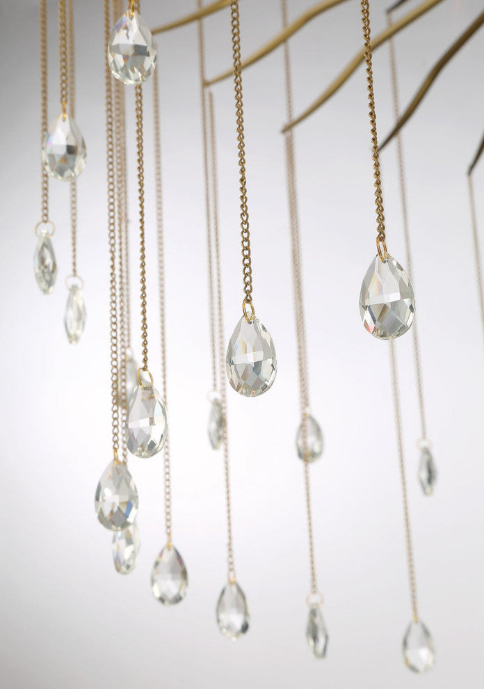 Lark 6-Light Round Statement Brass and Crystal Chandelier