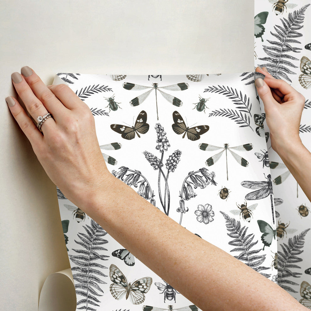 Hidden Treasures White Peel and Stick Wallpaper