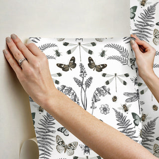 Hidden Treasures White Peel and Stick Wallpaper