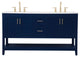 Elegant VF16060DBL 60"Double Bathroom Vanity, Blue