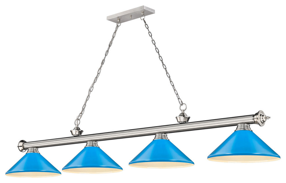 Zlite 2306-4BN-MEB 4-Light Billiard, Electric Blue