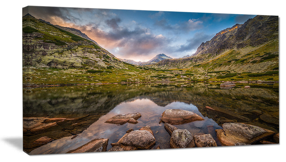 "Rocky Lake Above Skok Waterfall" Wall Art, 60"x28", 1 Panel
