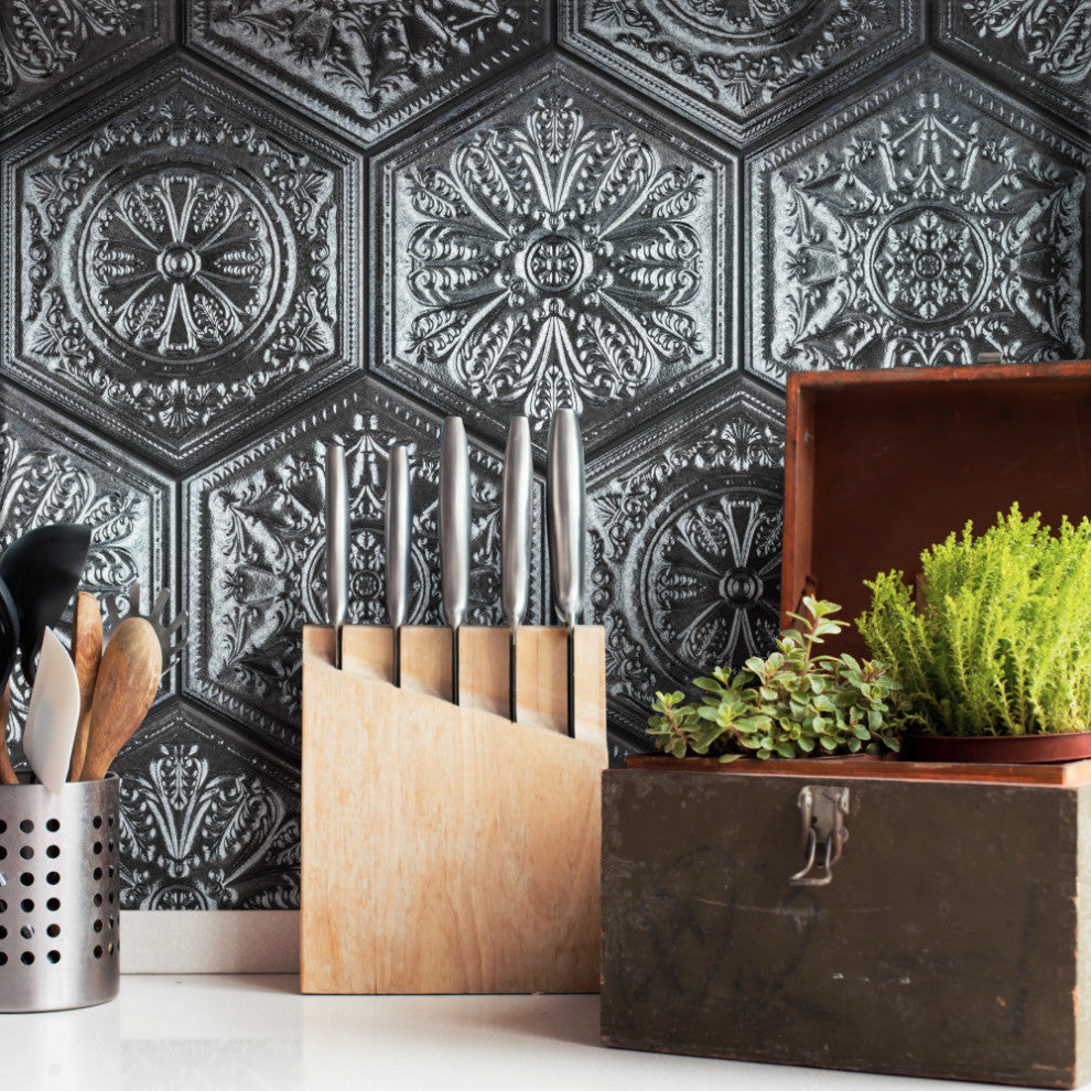 Zinc Hex Silver Decor Porcelain Floor and Wall Tile