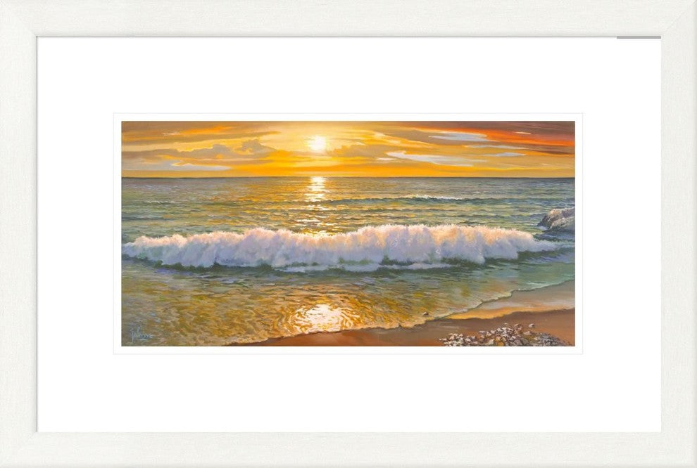 "Onda della sera" Framed Digital Print by Adriano Galasso, 25x17"