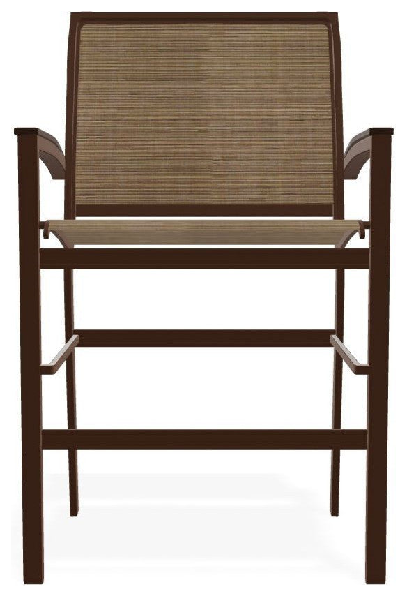 Bazza Sling Balcony Height Stackable Outdoor Stool, Bark/Kona
