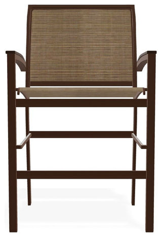 Bazza Sling Balcony Height Stackable Outdoor Stool, Bark/Kona