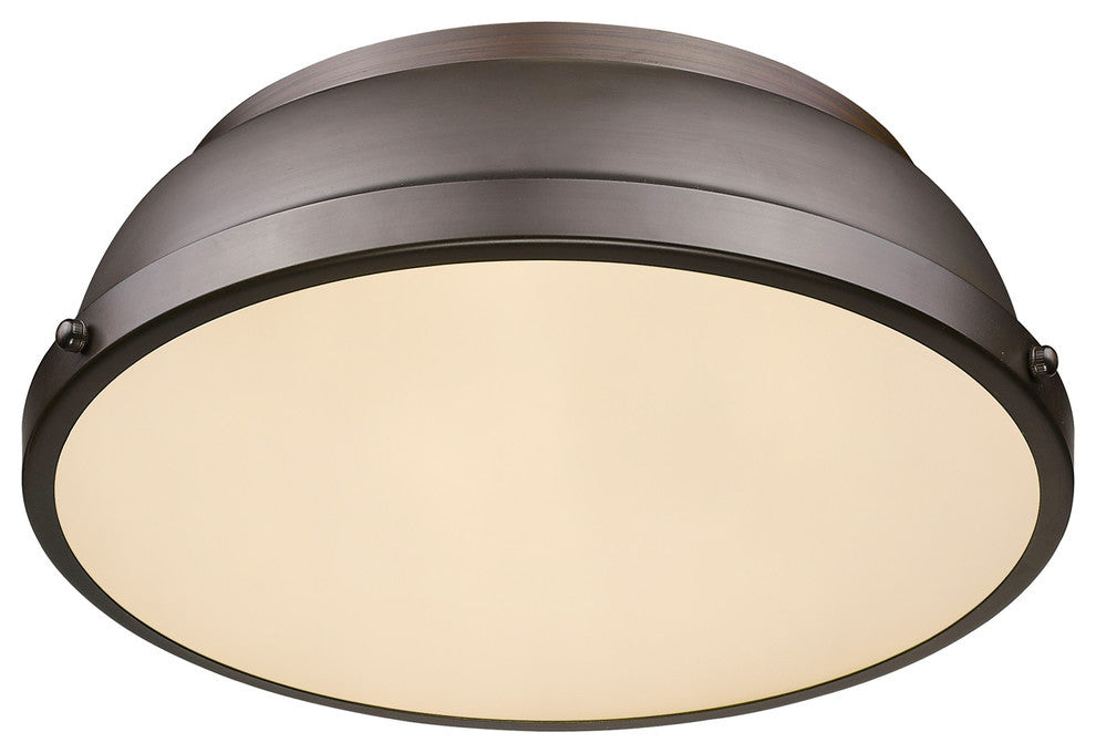 Duncan 14" Flush Mount, Rubbed Bronze With Rubbed Bronze Shade