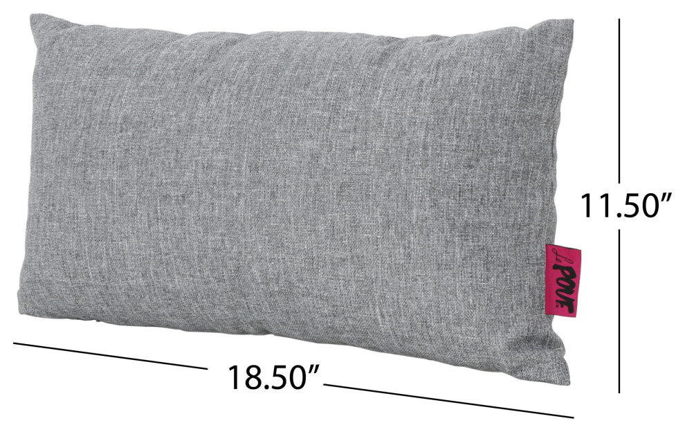 GDF Studio Kaffe Indoor Water Resistant Rectangular Throw Pillow, Gray, Single