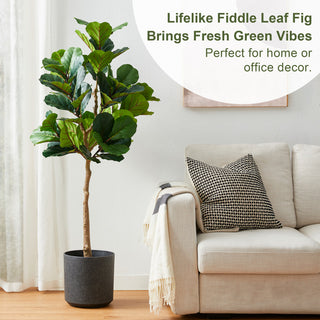 5' Faux Fiddle Leaf Fig Tree in Pot