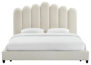 TOV Furniture Celine Cream Velvet Bed in King