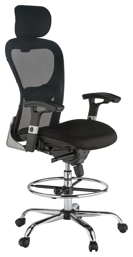 Deluxe Mesh Drafting Stool with Arms