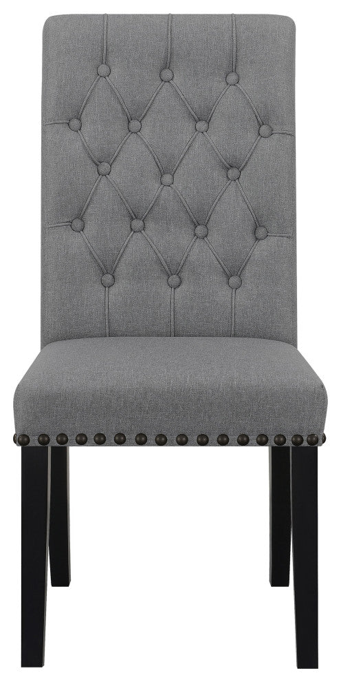 Alana Fabric Upholstered Dining Side Chair Grey, Set of 2