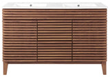 Render 48" Double Sink Bathroom Vanity, Walnut White