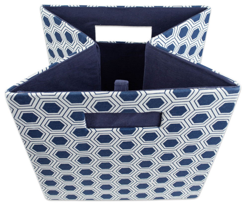 Polyester Cube Honeycomb Nautical Blue Square 13"x13"x13"