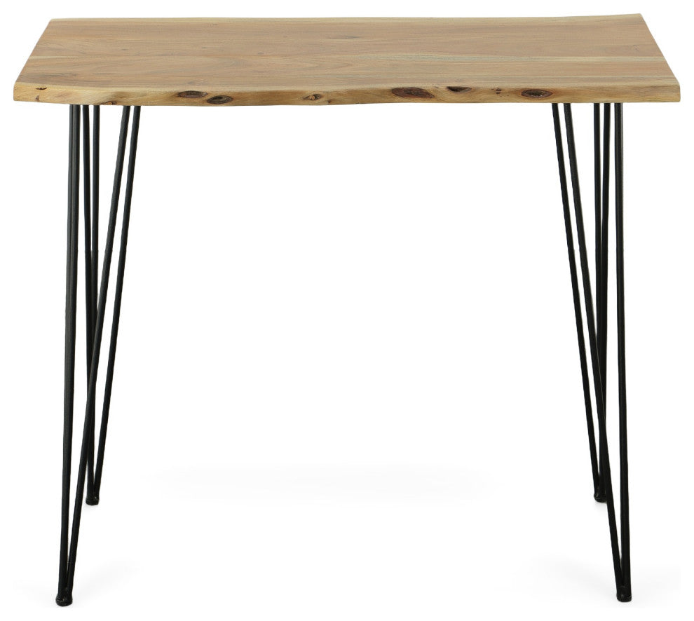 Seti Live Edge Bar Table, Natural and Black