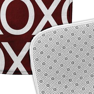 34" x 21" Hugs and Kisses Bathmat, Maroon