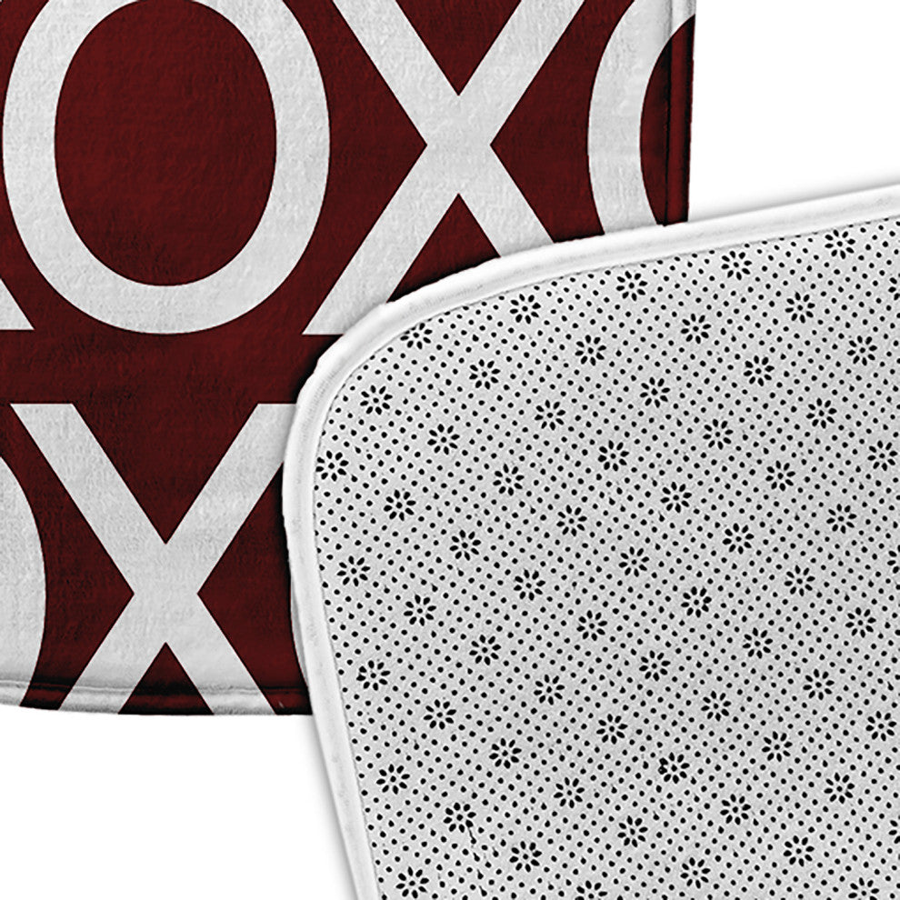 34" x 21" Hugs and Kisses Bathmat, Maroon