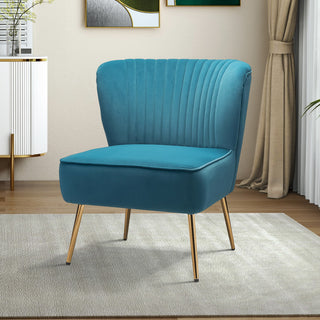 Velvet Accent Dining Chair, Blue