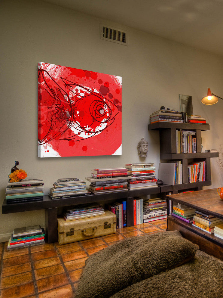 "Red Fish" Painting Print on Canvas by Irena Orlov