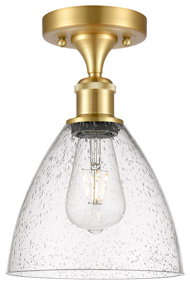 Innovations 516-1C-SG-GBD-754-LED 1-Light Semi-Flush Mount, Satin Gold