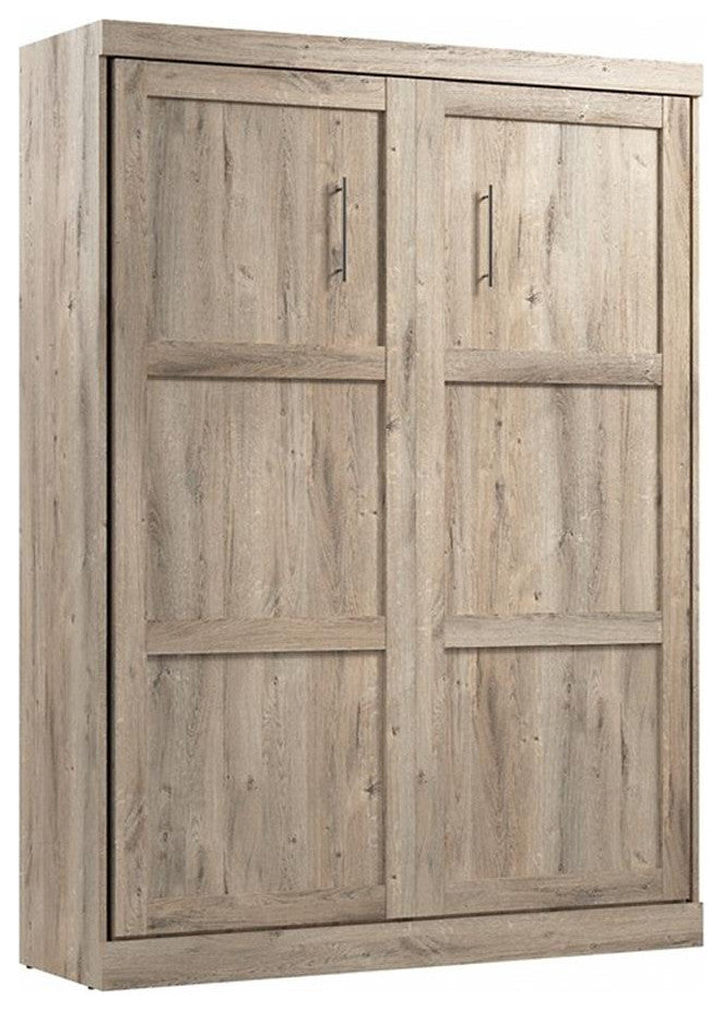 Bestar Pur 65W Queen Murphy Bed in Rustic Brown