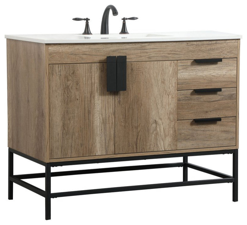 Home Living 22" Modern Natural Oak-Light Bathroom Vanity