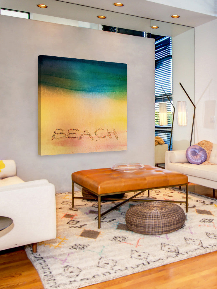 "Beach Sand" Painting Print on Wrapped Canvas, 48"x48"