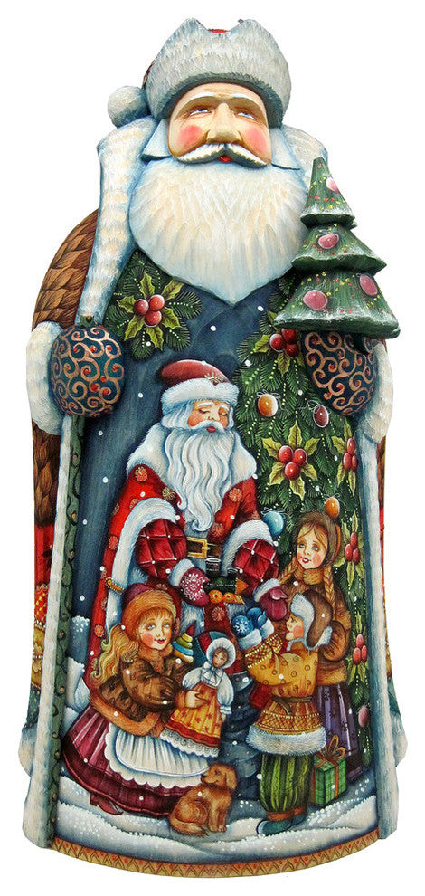 Christmas Treat Santa Wood Carved