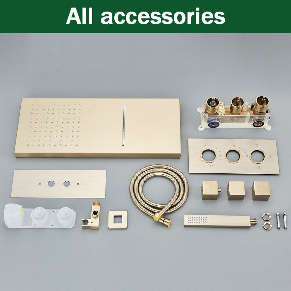 Wall Mounted Waterfall Rainfall Shower Head System