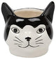 Ceramic Cat Flower & Planter, 2.68"L x 4.13"H x 2.68"W, White