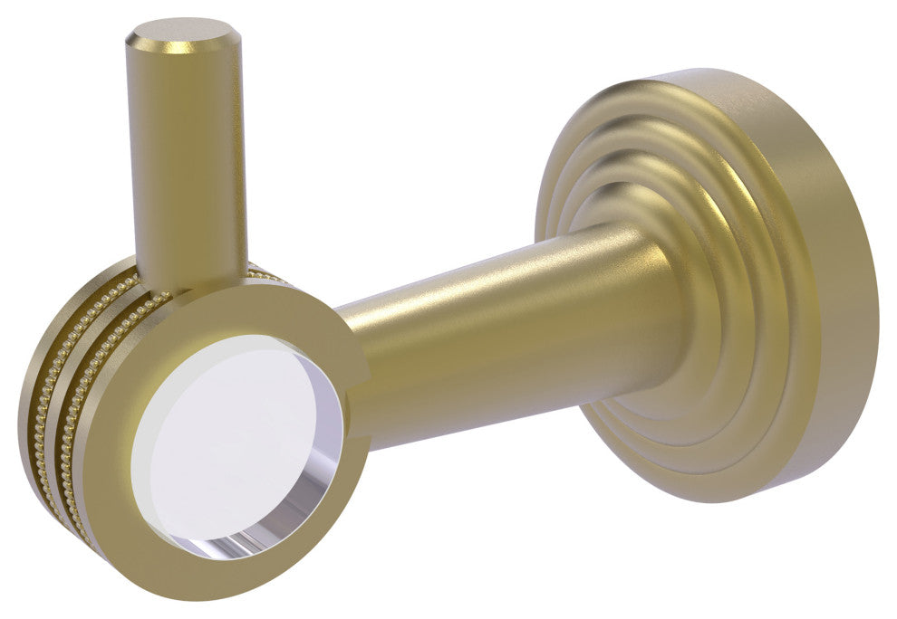 Pacific Beach Robe Hook with Dotted Accents, Satin Brass
