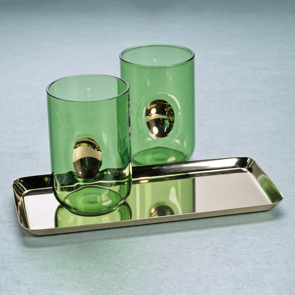 Ambrosi 4-Piece Tumbler Set with Gold Accent, Cactus Green