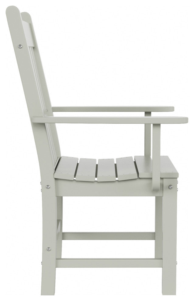 WestinTrends Patio Garden Poly Lumber Dining Arm Chair Indoor Outdoor Furniture, Sand