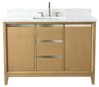 Vanity Art Bathroom Vanity With Sink, Natural Oak, 48" Single