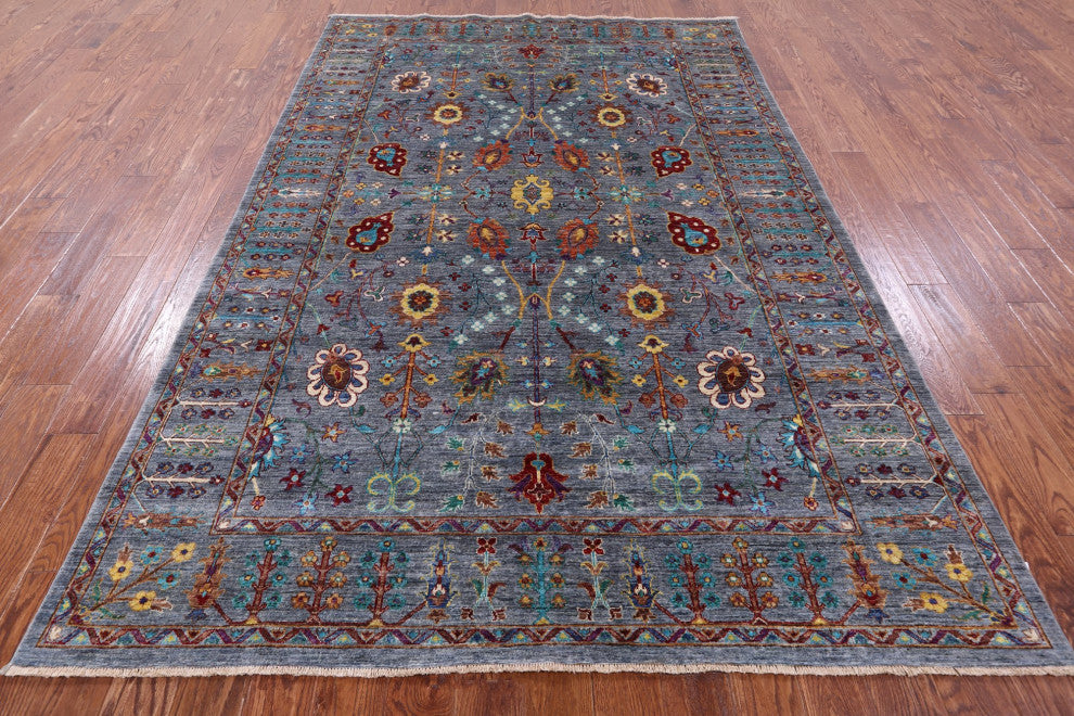 6' 6" X 10' 0" Persian Tabriz Hand Knotted Rug Q9885