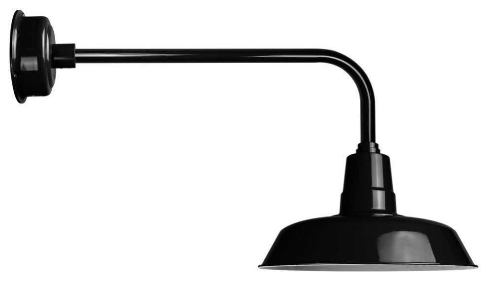 12" Vintage LED Wall Light With Traditional Arm, Black